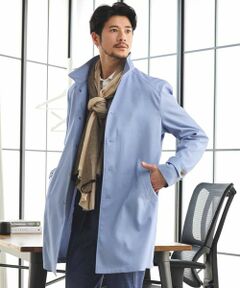 T/Rバーズアイストレッチスタンドカラーコート