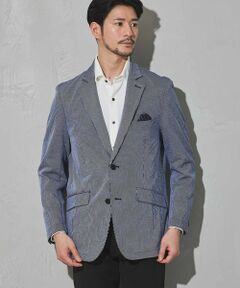 MEN'S BIGI / メンズビギ テーラードジャケット | シルケットストライプジャガードテーラードジャケット