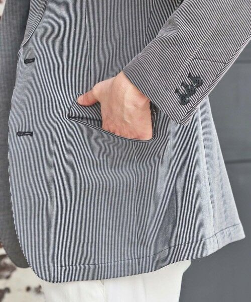 MEN'S BIGI / メンズビギ テーラードジャケット | シルケットストライプジャガードテーラードジャケット | 詳細6