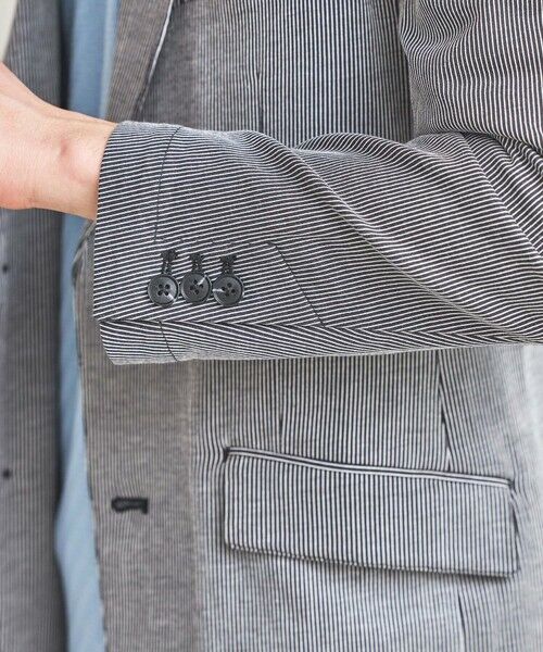 MEN'S BIGI / メンズビギ テーラードジャケット | シルケットストライプジャガードテーラードジャケット | 詳細7