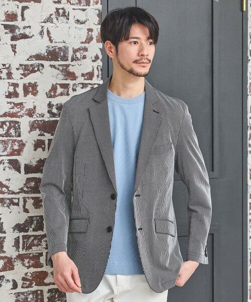 MEN'S BIGI / メンズビギ テーラードジャケット | シルケットストライプジャガードテーラードジャケット | 詳細1