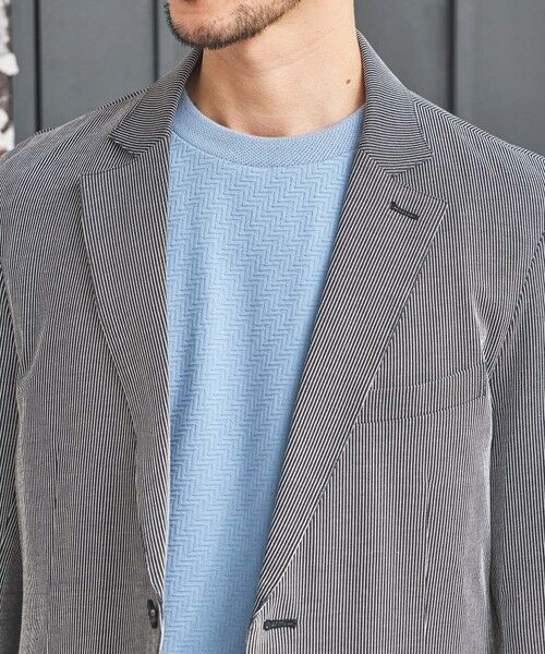 MEN'S BIGI / メンズビギ テーラードジャケット | シルケットストライプジャガードテーラードジャケット | 詳細4