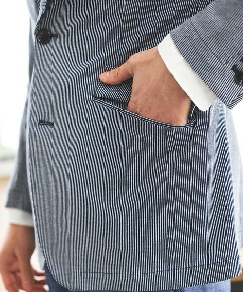 MEN'S BIGI / メンズビギ テーラードジャケット | シルケットストライプジャガードテーラードジャケット | 詳細20