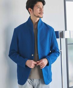 MEN'S BIGI / メンズビギ テーラードジャケット | ポリエステルニットスタンドカラージャケット