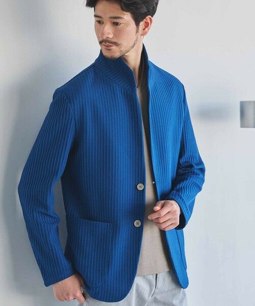 MEN'S BIGI / メンズビギ テーラードジャケット | ポリエステルニットスタンドカラージャケット | 詳細12