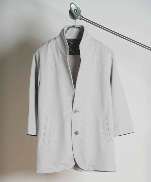 MEN'S BIGI / メンズビギ テーラードジャケット | ハニカムスタンドカラー7分袖ジャケット | 詳細1