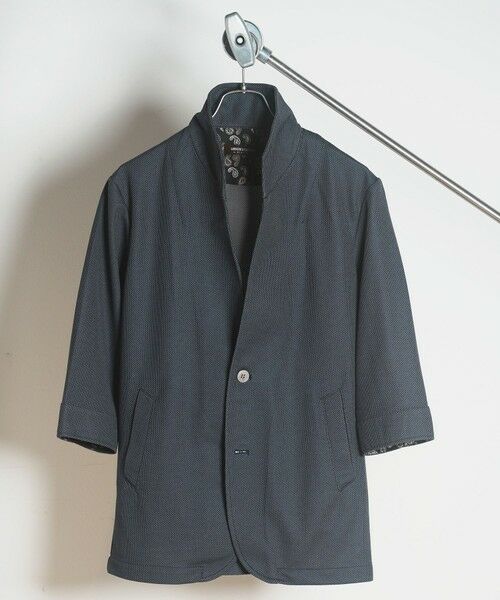 MEN'S BIGI / メンズビギ テーラードジャケット | ハニカムスタンドカラー7分袖ジャケット | 詳細8