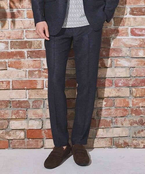 MEN'S BIGI / メンズビギ スラックス・ドレスパンツ | センタープレスカラミスラックス（ネイビー）