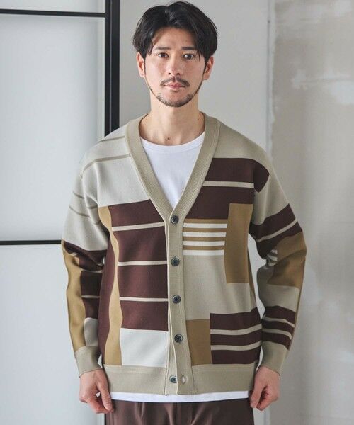 MEN'S BIGI / メンズビギ カーディガン・ボレロ | ダブルジャガードニットカーディガン | 詳細1