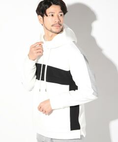 MEN'S BIGI / メンズビギ スウェット | 梨地カルゼ×ダンボール切替パーカー