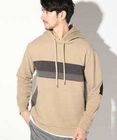 MEN'S BIGI / メンズビギ スウェット | 梨地カルゼ×ダンボール切替パーカー