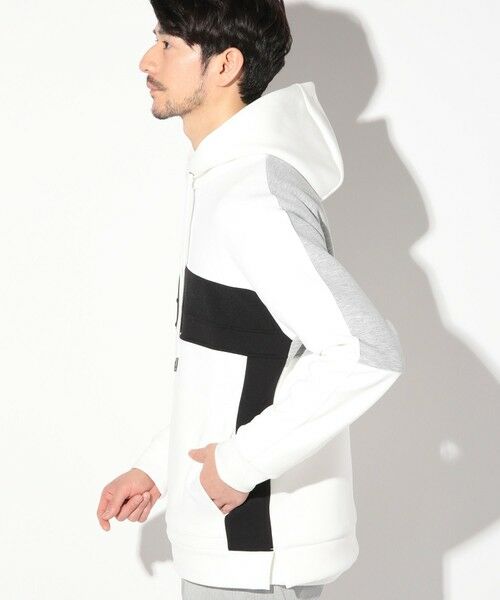 MEN'S BIGI / メンズビギ スウェット | 梨地カルゼ×ダンボール切替パーカー | 詳細2