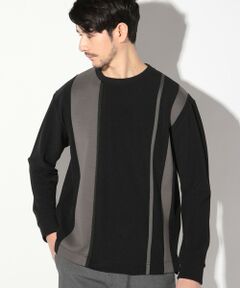 MEN'S BIGI / メンズビギ Tシャツ | 梨地カルゼ×ダンボール切替ロンT