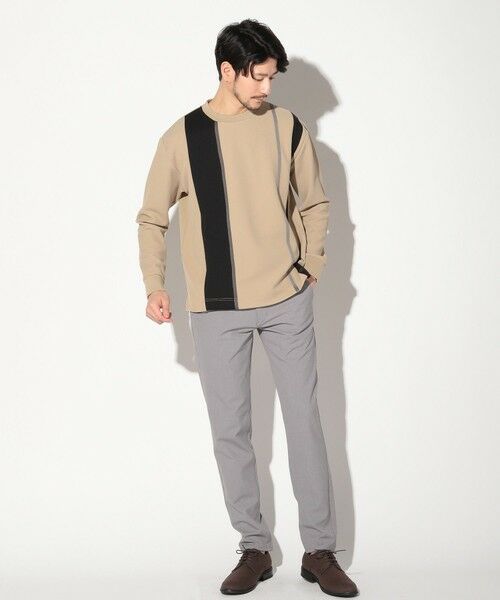 MEN'S BIGI / メンズビギ Tシャツ | 梨地カルゼ×ダンボール切替ロンT | 詳細4