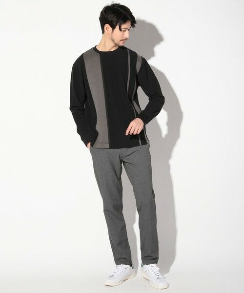 MEN'S BIGI / メンズビギ Tシャツ | 梨地カルゼ×ダンボール切替ロンT | 詳細7