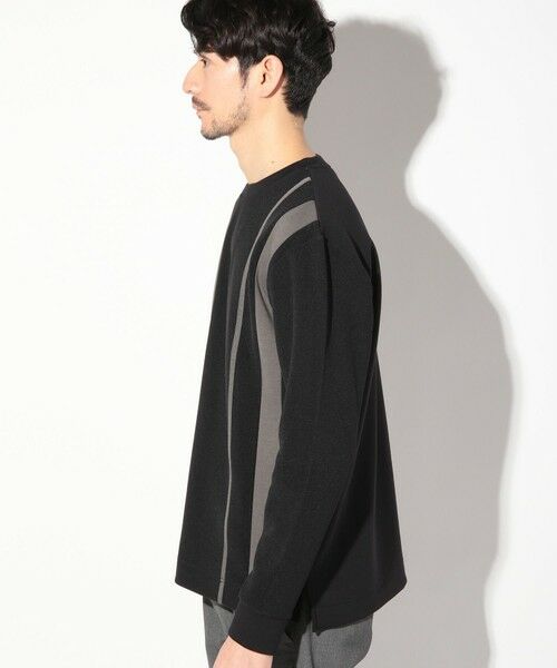 MEN'S BIGI / メンズビギ Tシャツ | 梨地カルゼ×ダンボール切替ロンT | 詳細8