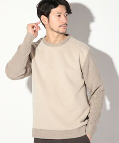 MEN'S BIGI / メンズビギ Tシャツ | カルゼ杢ダンボール×ウール混畦ニットクルーネックロンT