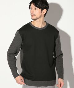 MEN'S BIGI / メンズビギ Tシャツ | カルゼ杢ダンボール×ウール混畦ニットクルーネックロンT