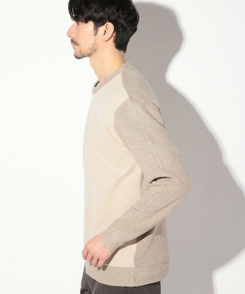MEN'S BIGI / メンズビギ Tシャツ | カルゼ杢ダンボール×ウール混畦ニットクルーネックロンT | 詳細2