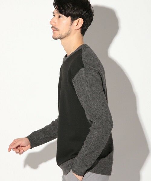 MEN'S BIGI / メンズビギ Tシャツ | カルゼ杢ダンボール×ウール混畦ニットクルーネックロンT | 詳細8