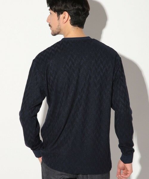 MEN'S BIGI / メンズビギ Tシャツ | ミルジャガードチェック柄VネックロンT | 詳細13