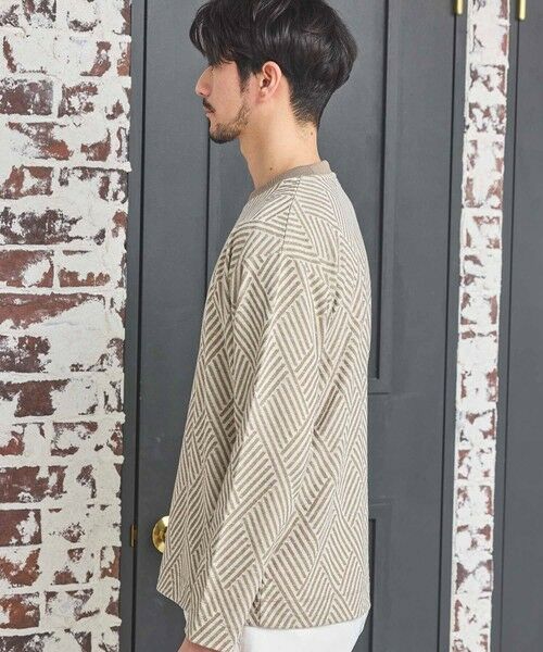 MEN'S BIGI / メンズビギ Tシャツ | 配色ジオメトリックリンクスジャガードロンT | 詳細1