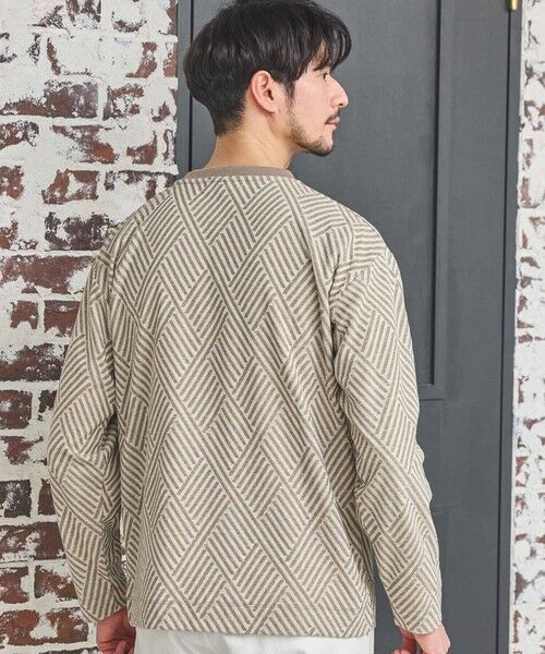 MEN'S BIGI / メンズビギ Tシャツ | 配色ジオメトリックリンクスジャガードロンT | 詳細2