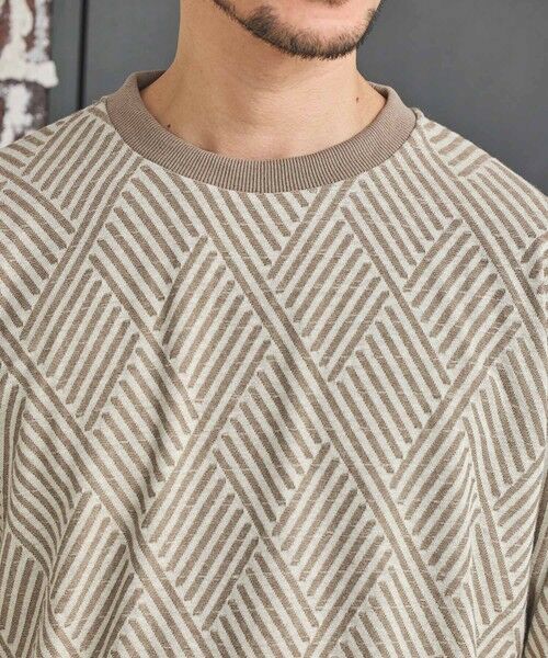 MEN'S BIGI / メンズビギ Tシャツ | 配色ジオメトリックリンクスジャガードロンT | 詳細3