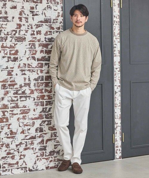 MEN'S BIGI / メンズビギ Tシャツ | 配色ジオメトリックリンクスジャガードロンT | 詳細4