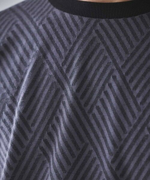 MEN'S BIGI / メンズビギ Tシャツ | 配色ジオメトリックリンクスジャガードロンT | 詳細6