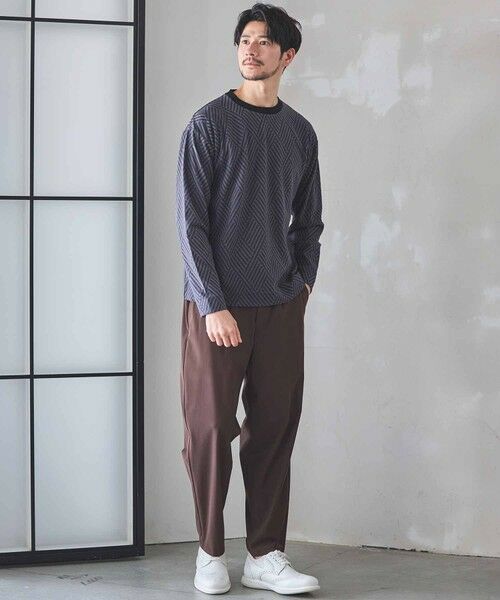 MEN'S BIGI / メンズビギ Tシャツ | 配色ジオメトリックリンクスジャガードロンT | 詳細8