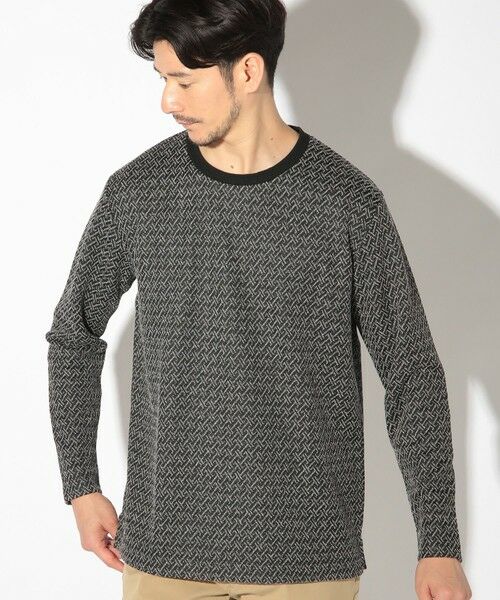 MEN'S BIGI / メンズビギ Tシャツ | ジオメトリックジャガードクルーネックロンT | 詳細6