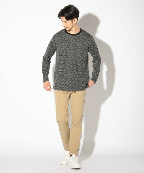 MEN'S BIGI / メンズビギ Tシャツ | ジオメトリックジャガードクルーネックロンT | 詳細12