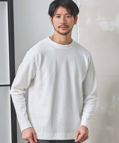 MEN'S BIGI / メンズビギ Tシャツ | シェブロン柄リンクスジャガードロンT