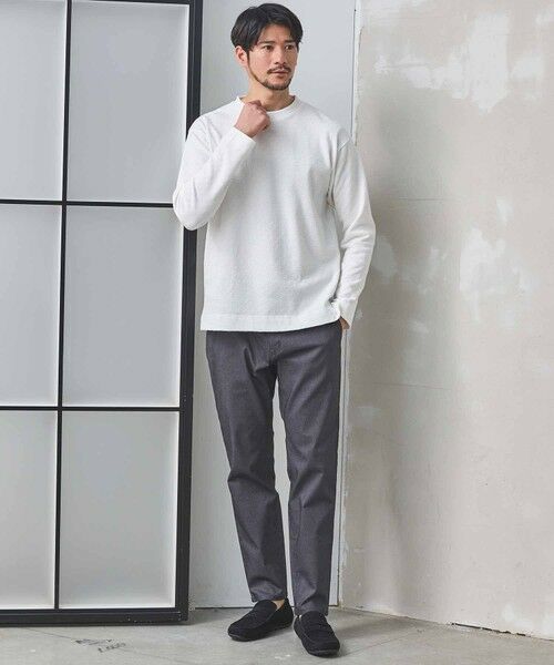 MEN'S BIGI / メンズビギ Tシャツ | シェブロン柄リンクスジャガードロンT | 詳細1