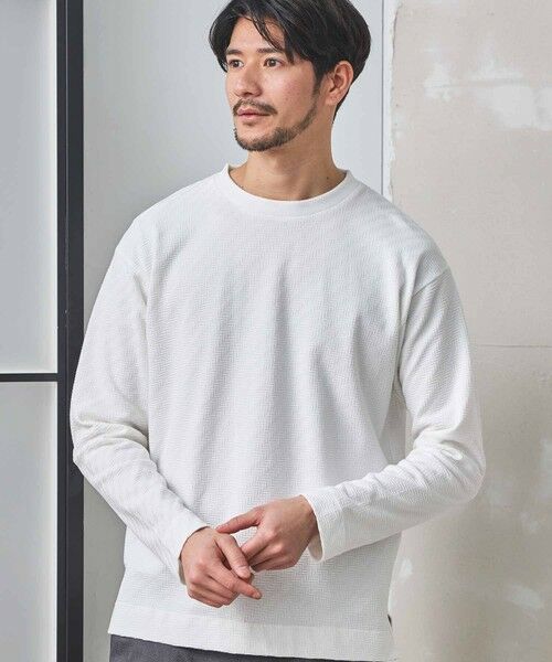 MEN'S BIGI / メンズビギ Tシャツ | シェブロン柄リンクスジャガードロンT | 詳細2