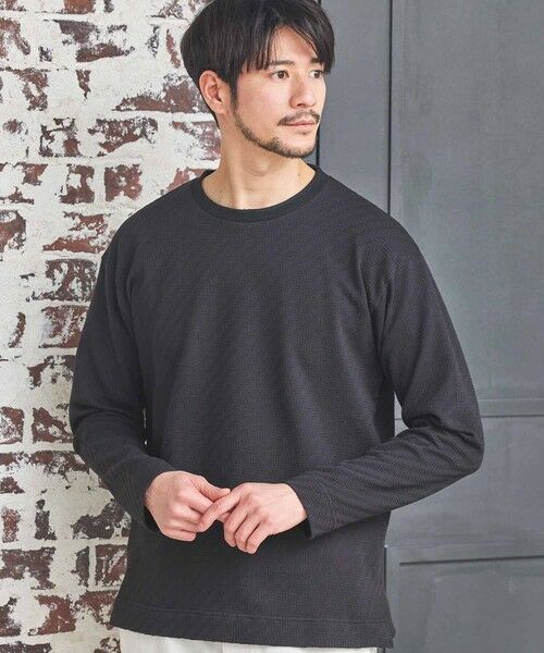 MEN'S BIGI / メンズビギ Tシャツ | シェブロン柄リンクスジャガードロンT | 詳細10