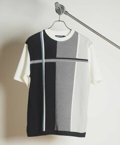 MEN'S BIGI / メンズビギ Tシャツ | ニット×ポンチ切り替えTシャツ