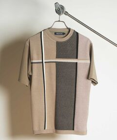 MEN'S BIGI / メンズビギ Tシャツ | ニット×ポンチ切り替えTシャツ