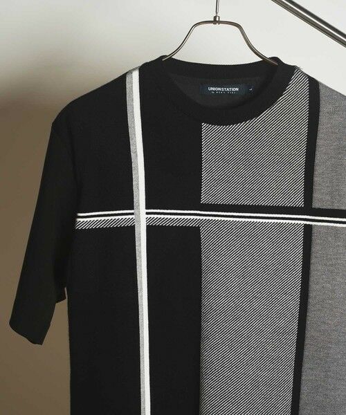 MEN'S BIGI / メンズビギ Tシャツ | ニット×ポンチ切り替えTシャツ | 詳細4