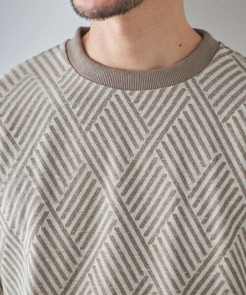 MEN'S BIGI / メンズビギ Tシャツ | 配色ジオメトリックリンク柄スジャガードTシャツ | 詳細4