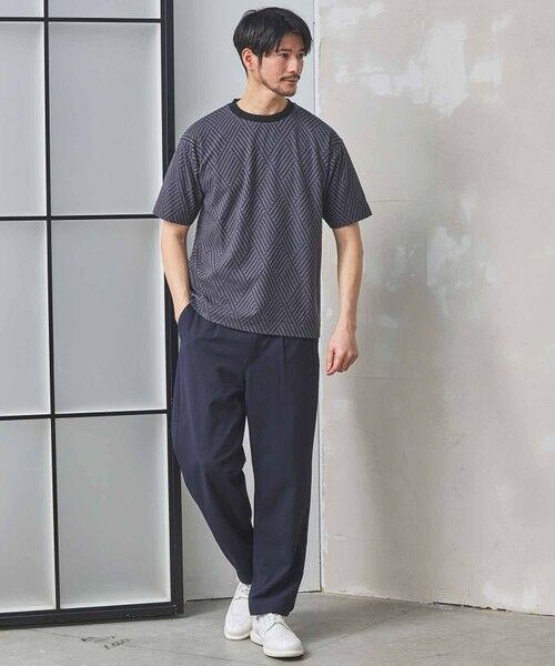 MEN'S BIGI / メンズビギ Tシャツ | 配色ジオメトリックリンク柄スジャガードTシャツ | 詳細13