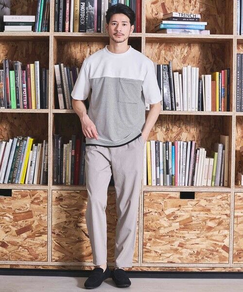 MEN'S BIGI / メンズビギ Tシャツ | ボーダー天竺×ストレッチカルゼTシャツ | 詳細2