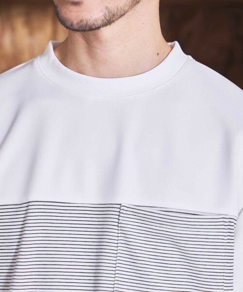 MEN'S BIGI / メンズビギ Tシャツ | ボーダー天竺×ストレッチカルゼTシャツ | 詳細6