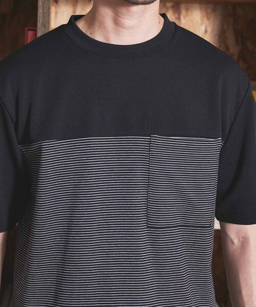 MEN'S BIGI / メンズビギ Tシャツ | ボーダー天竺×ストレッチカルゼTシャツ | 詳細12