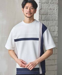 MEN'S BIGI / メンズビギ Tシャツ | ポンチ×梨地Wフェイス切替Tシャツ