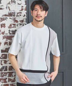 MEN'S BIGI / メンズビギ Tシャツ | ポンチ×梨地Wフェイス切替Tシャツ