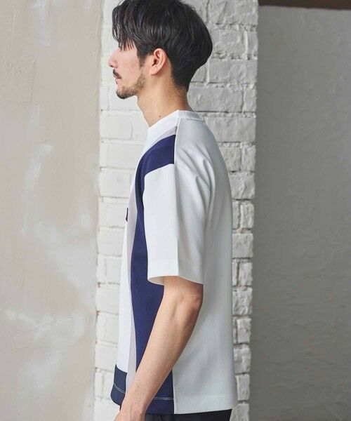 MEN'S BIGI / メンズビギ Tシャツ | ポンチ×梨地Wフェイス切替Tシャツ | 詳細2