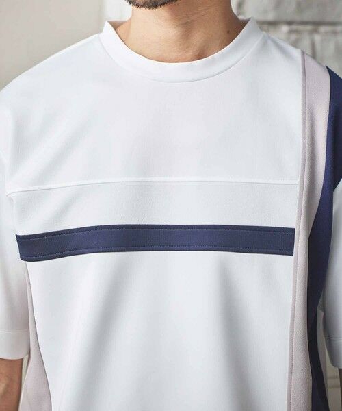 MEN'S BIGI / メンズビギ Tシャツ | ポンチ×梨地Wフェイス切替Tシャツ | 詳細4