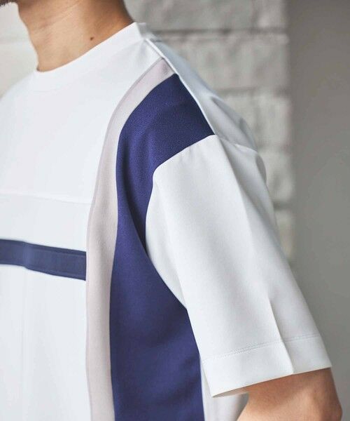 MEN'S BIGI / メンズビギ Tシャツ | ポンチ×梨地Wフェイス切替Tシャツ | 詳細5